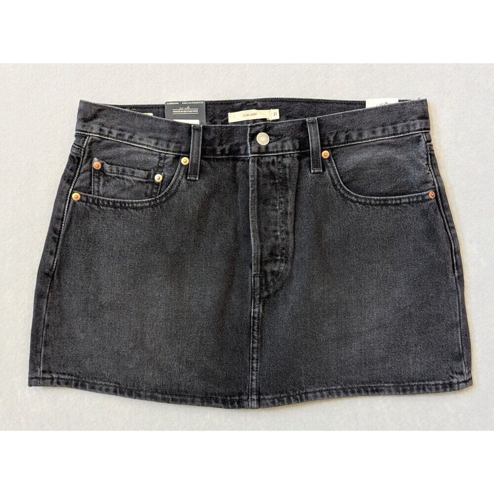 NWT Levi's Premium Icon Skirt Black Wash Size 31